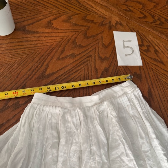 J.CREW Fits Size 4 Pleated Full Skirt Lined 100% Linen Cozycore Minimalist - Picture 4 of 9